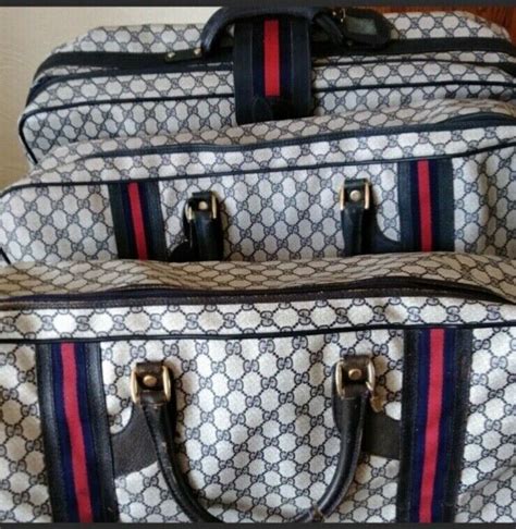 pink gucci luggage set|vintage Gucci luggage set.